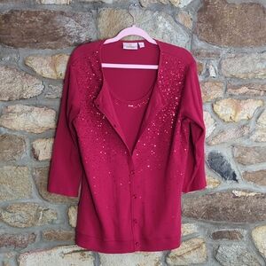 Quacker Factory Vibrant Red Knit Top